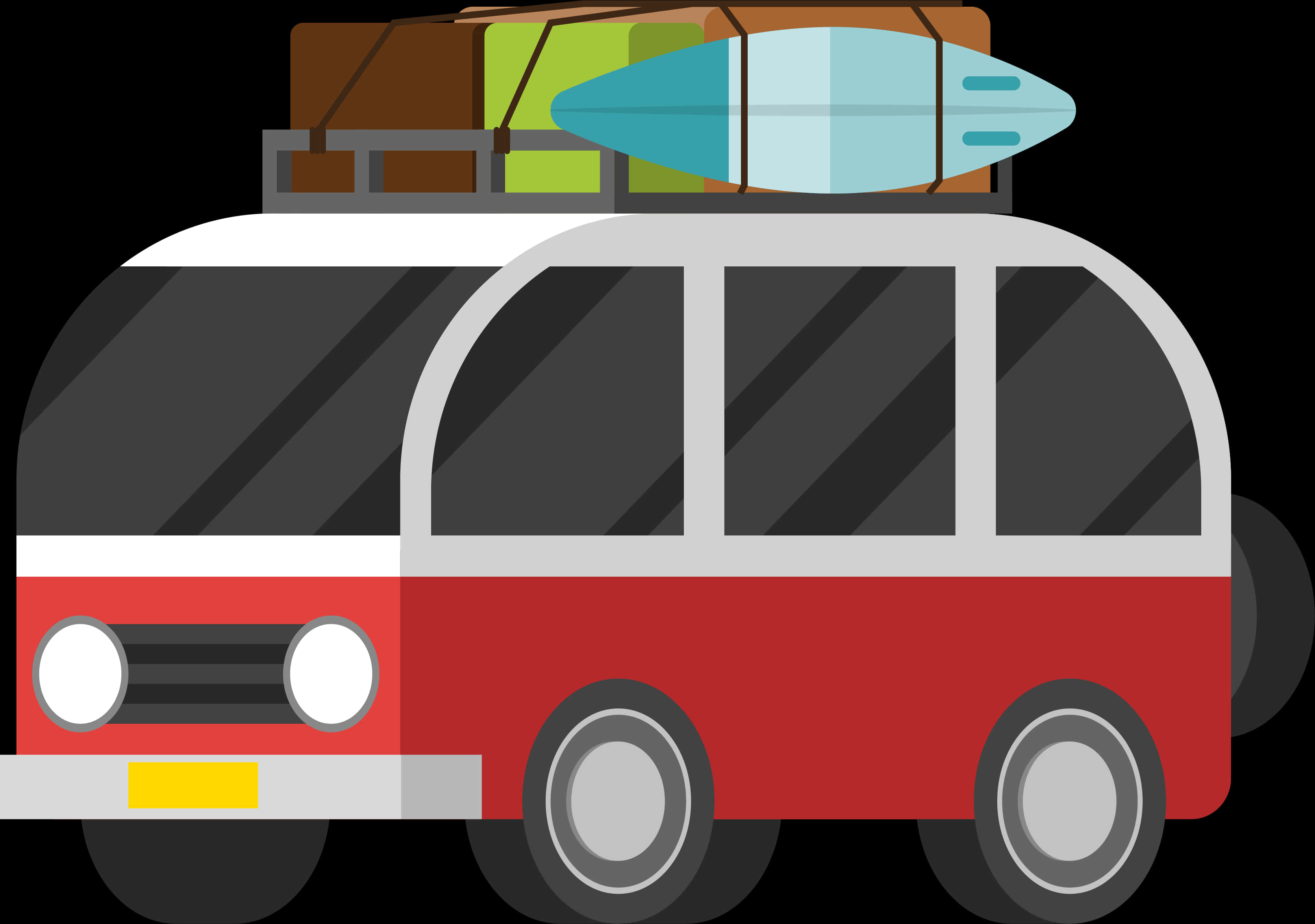 Surfing Trip Van Vector PNG Image