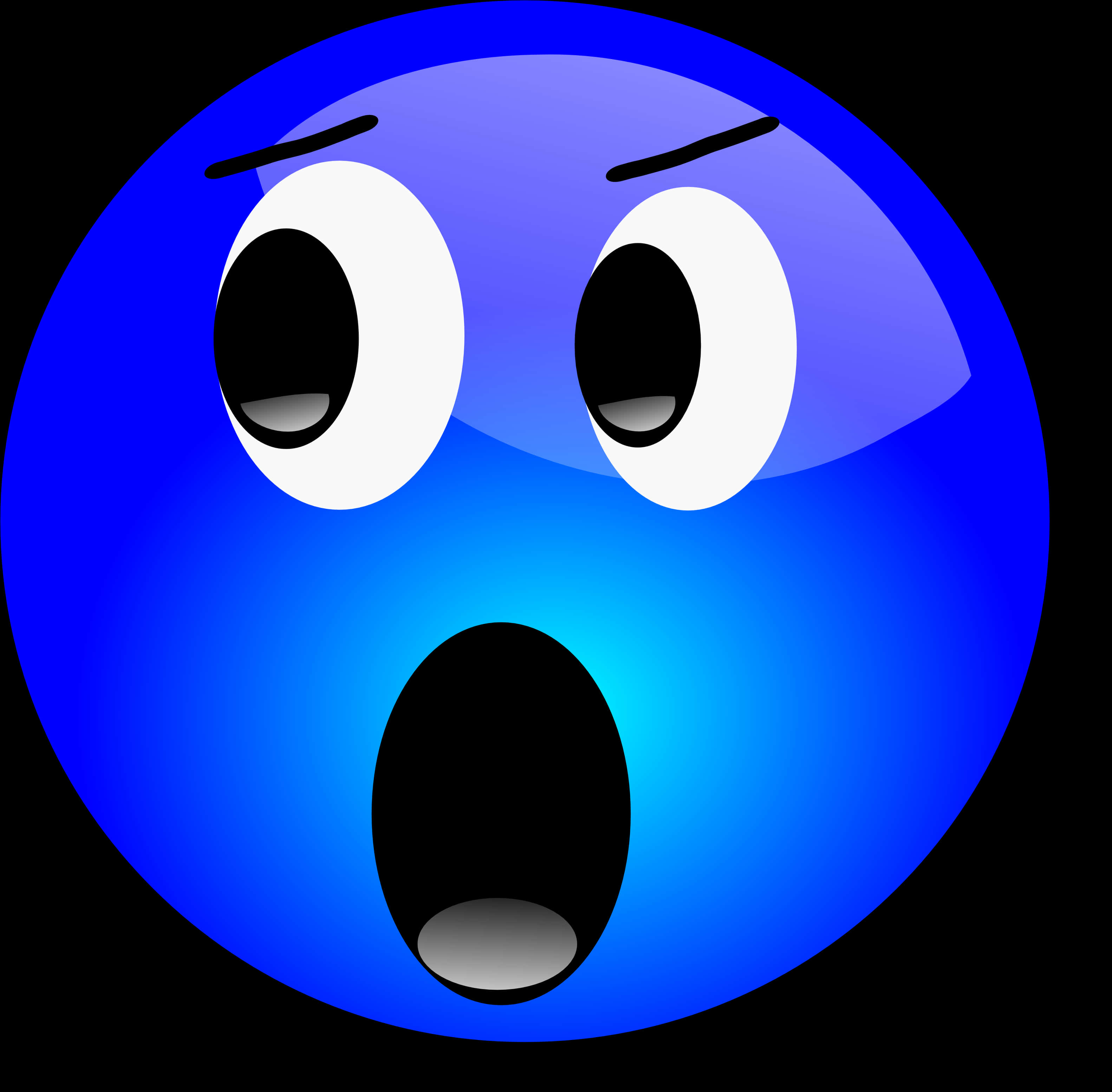 Surprised Blue Face Emoji PNG Image