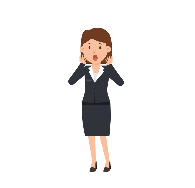 Surprised Businesswoman Cartoon PNG Image