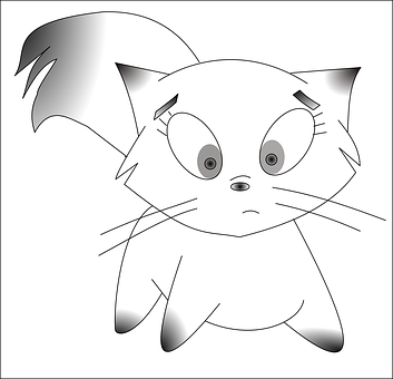 Surprised Cartoon Cat PNG Image