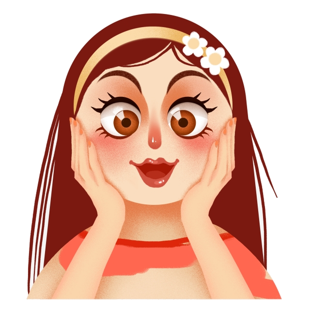 Surprised Cartoon Girl Illustration PNG Image