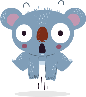 Surprised Cartoon Koala PNG Image