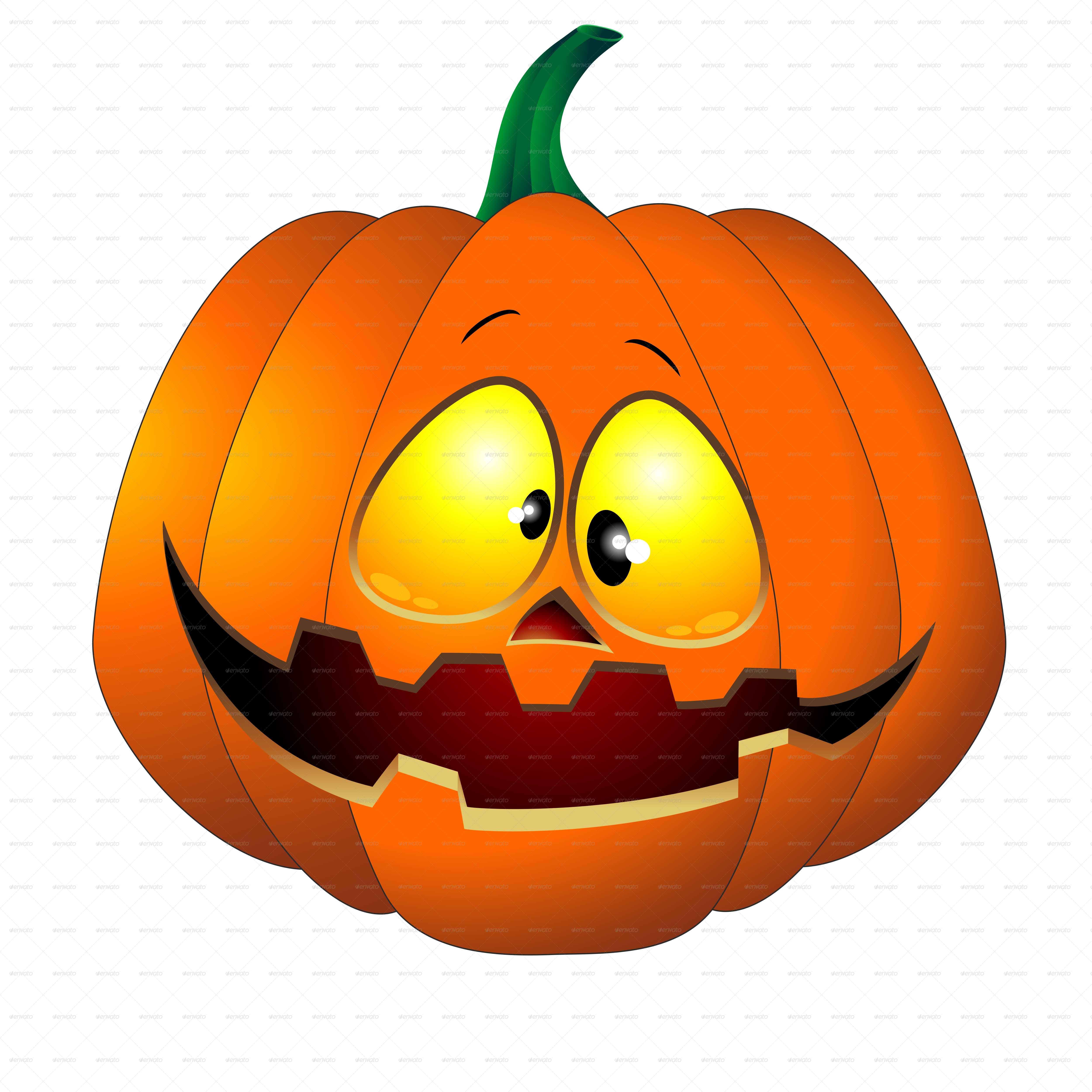 Surprised Cartoon Pumpkin Halloween PNG Image