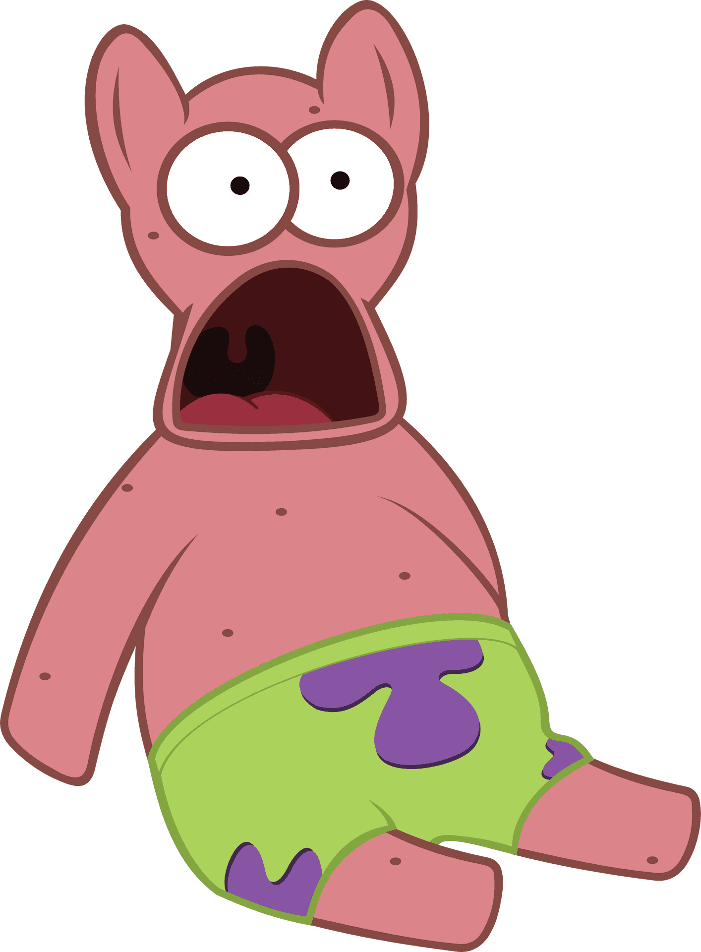 Surprised Pink Cartoon Character PNG Image