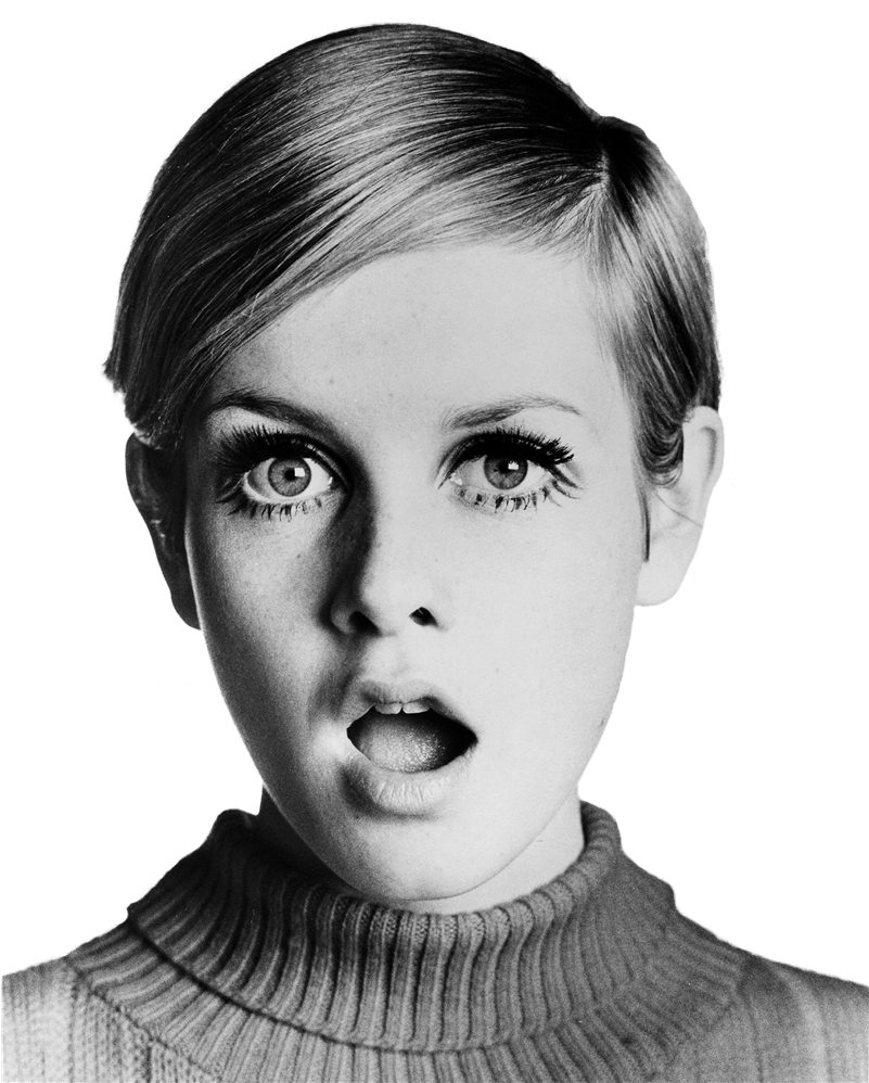 Surprised Woman Blackand White Portrait PNG Image