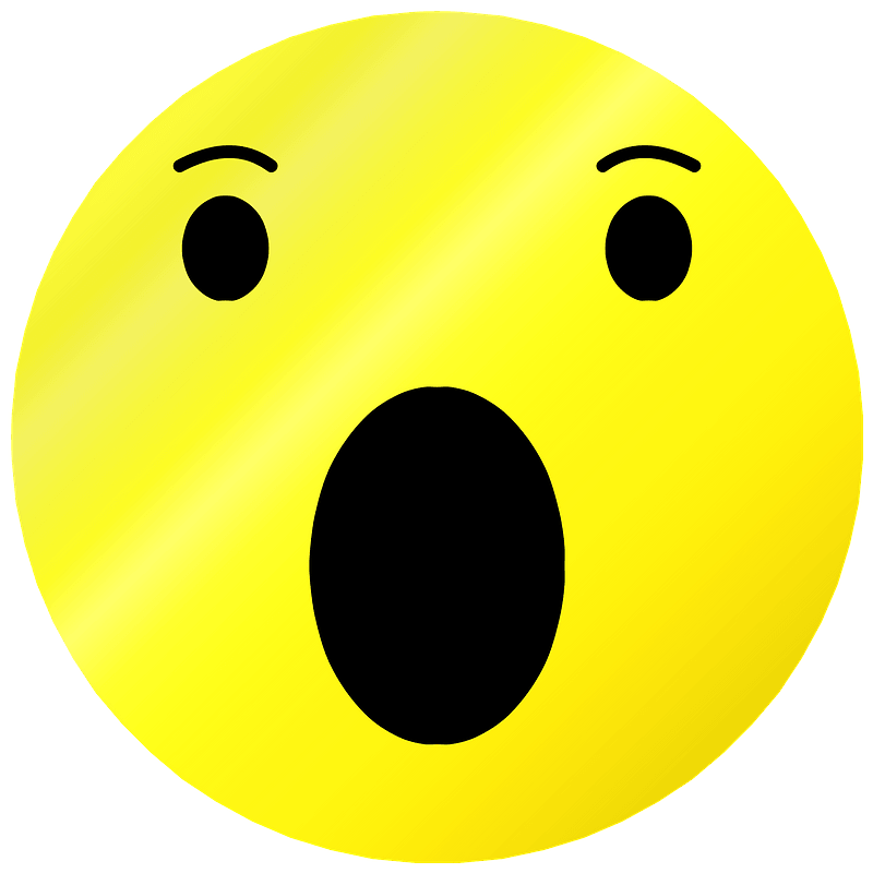 Surprised Yellow Face Emoji PNG Image