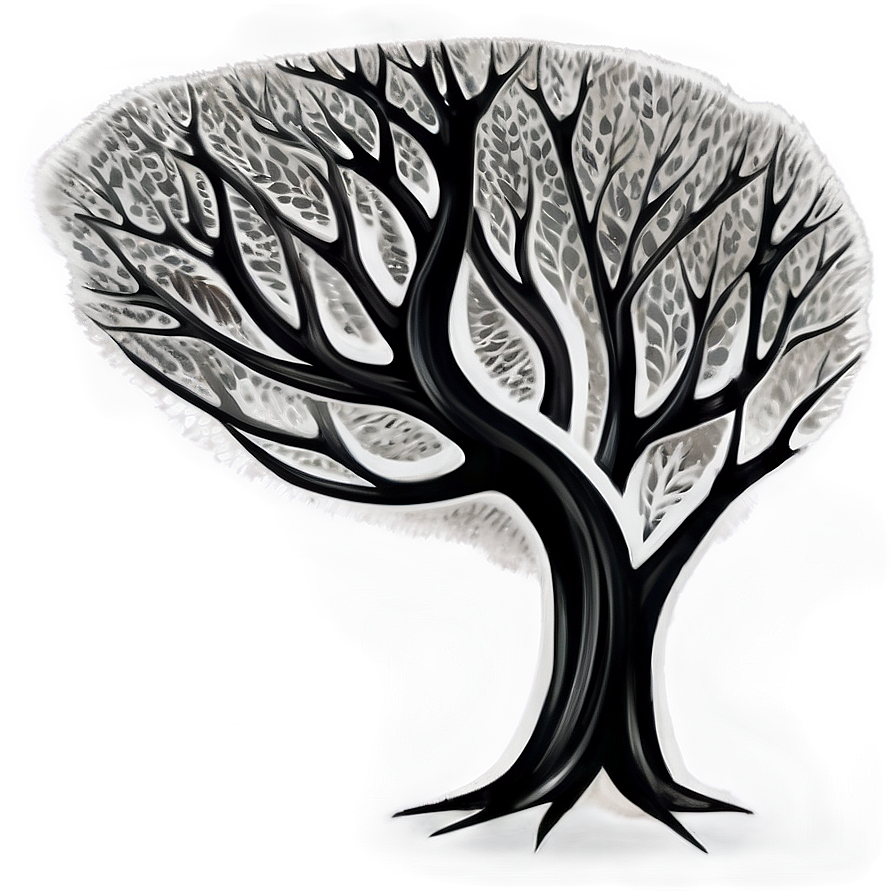 Surreal Black And White Tree Art Png Vmh36 PNG Image