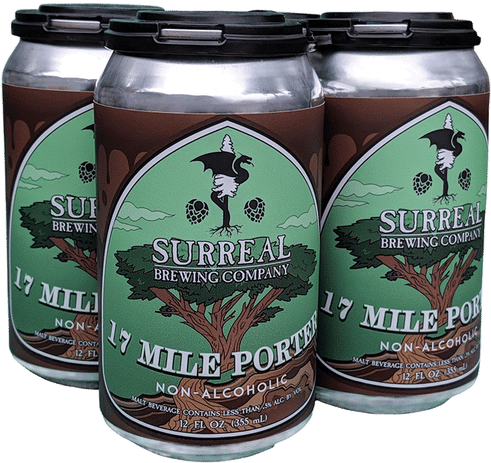 Surreal Brewing Non Alcoholic Porter Cans PNG Image