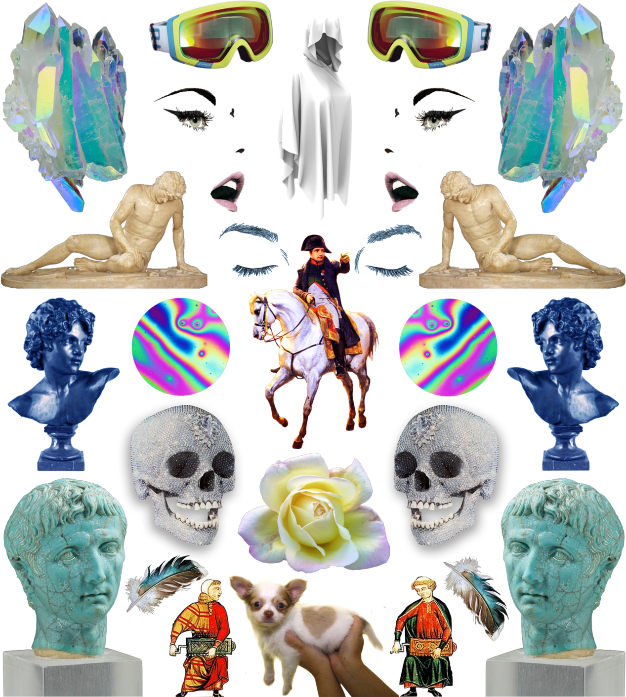 Surreal Collageof Historicaland Modern Elements PNG Image