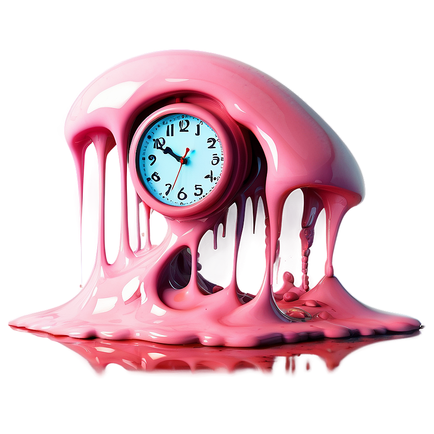 Surreal Melting Clock Landscape Png 6 PNG Image