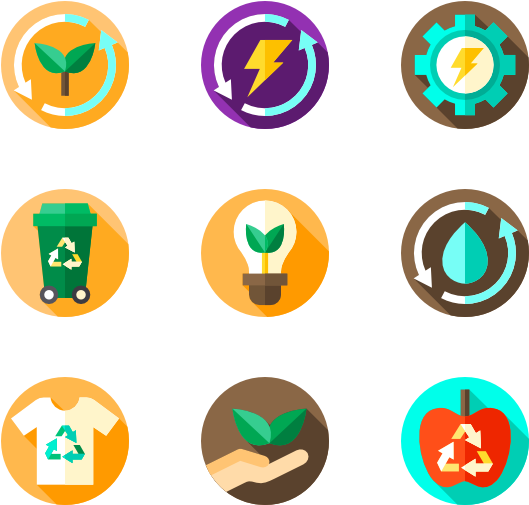 Sustainable Recycling Icons Set PNG Image