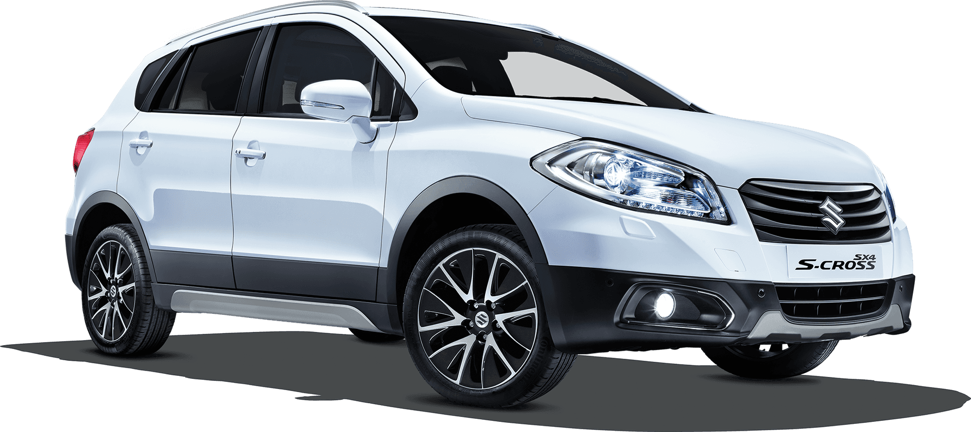 Suzuki S Cross Silver S U V Profile View PNG Image