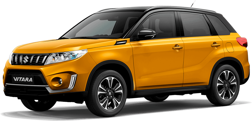 Suzuki Vitara Yellow Side View PNG Image