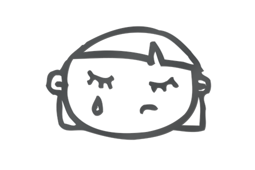 Sweating Cartoon Face Outline PNG Image