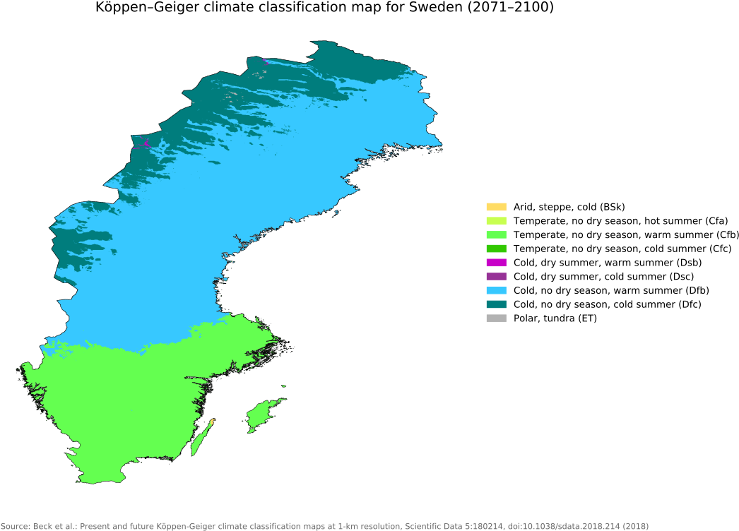 Sweden Future Climate Classification Map20712100 PNG Image