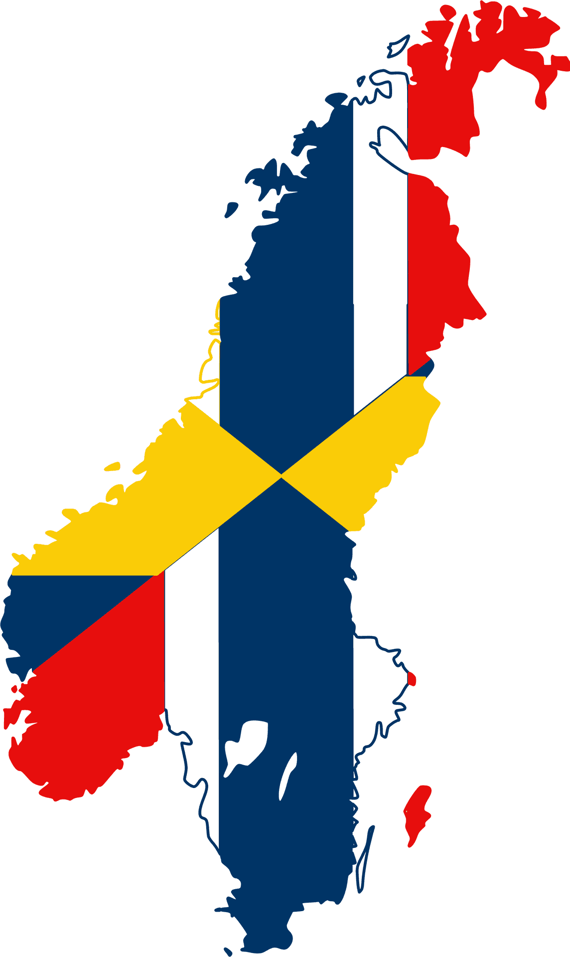 Sweden Nordic Cross Flag Overlay PNG Image