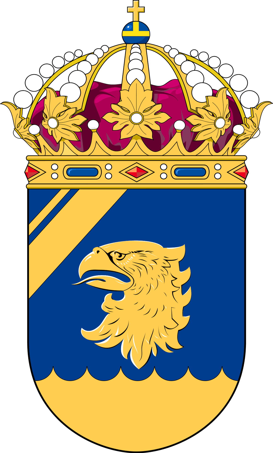 Swedish_ Coat_of_ Arms_ Shield_with_ Crown PNG Image