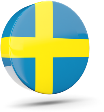 Swedish Flag Badge3 D Render PNG Image