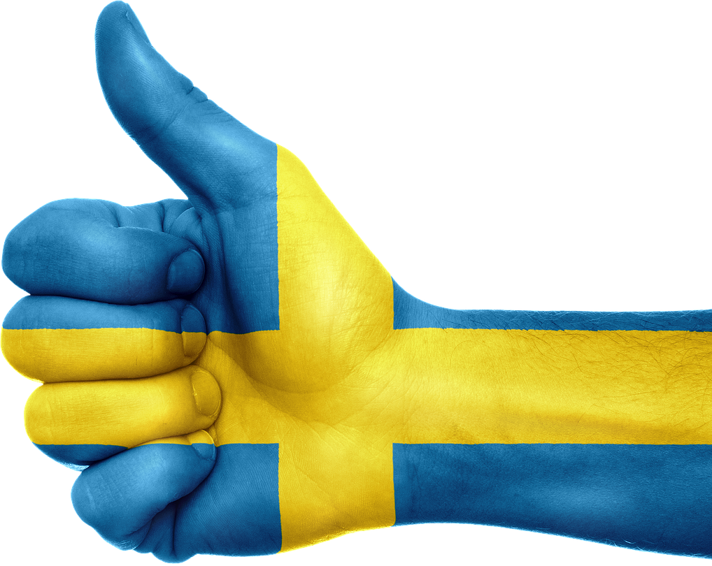 Swedish Flag Thumbs Up PNG Image