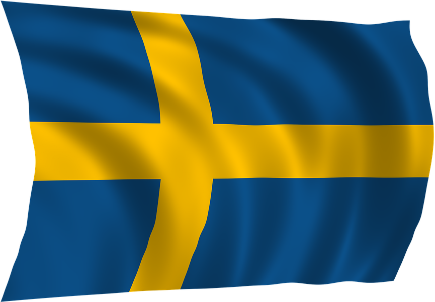 Swedish Flag Waving PNG Image