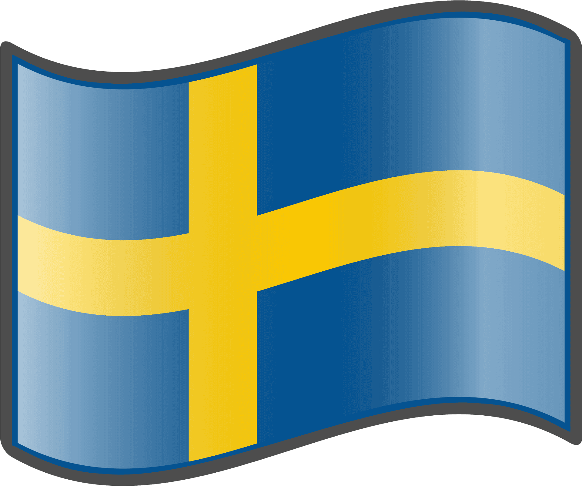 Swedish Flag Waving Graphic PNG Image