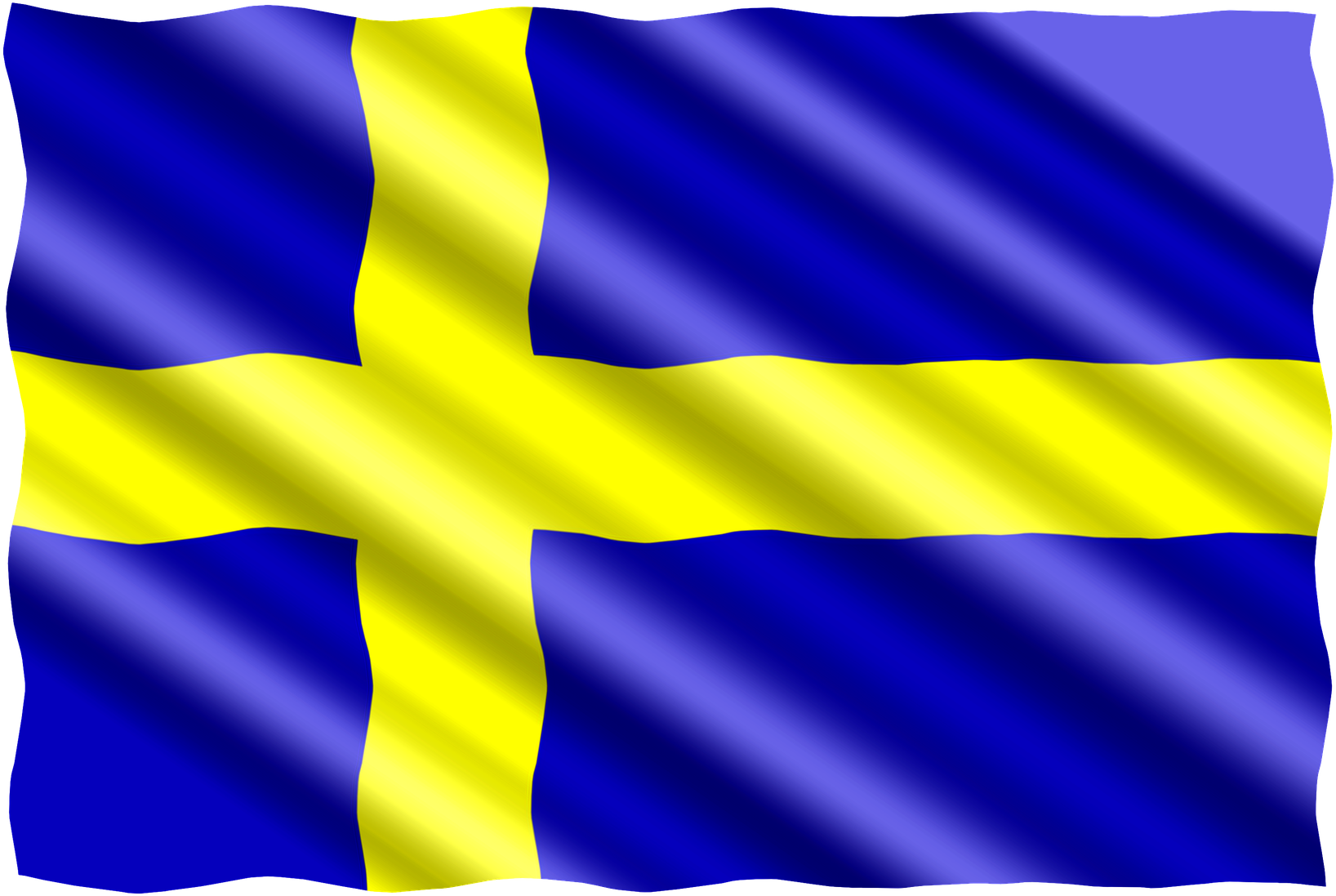 Swedish Flag Waving PNG Image