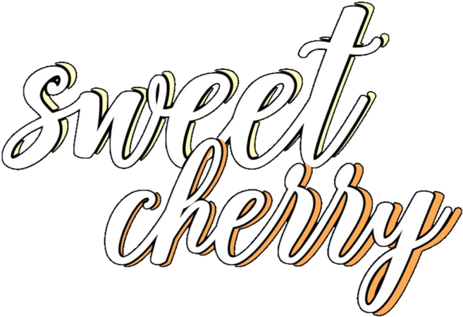 Sweet Cherry Calligraphy Graphic PNG Image