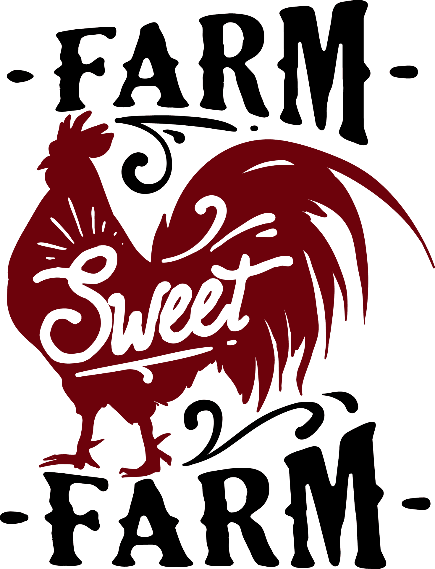 Sweet Farm Rooster Silhouette PNG Image