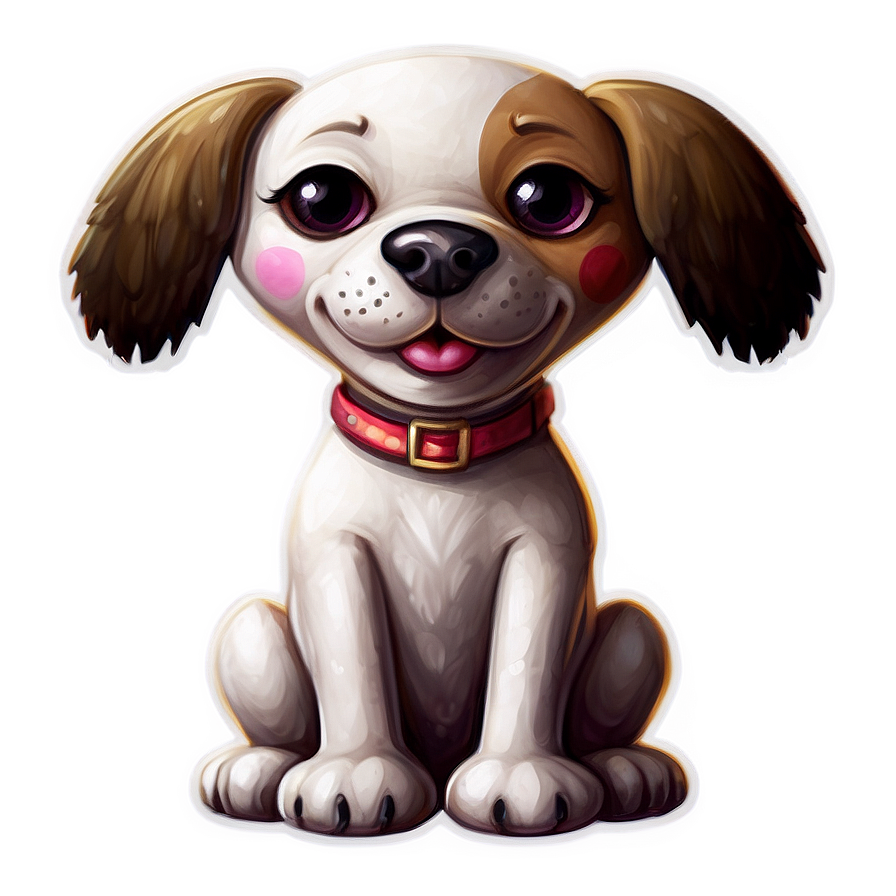 Sweet Kawaii Dog Illustration Png 06292024 PNG Image