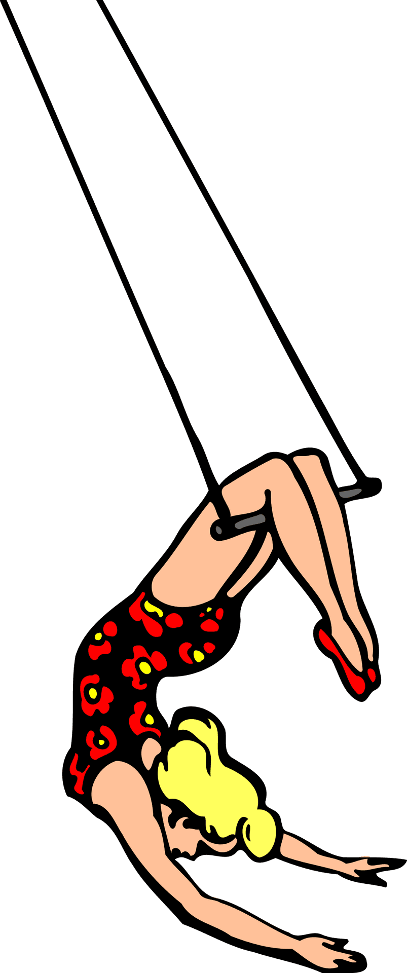 Swinging Girl Cartoon Illustration PNG Image