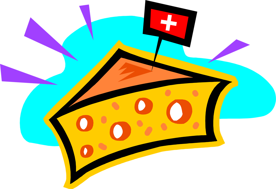 Swiss Cheese Cartoonwith Flag PNG Image