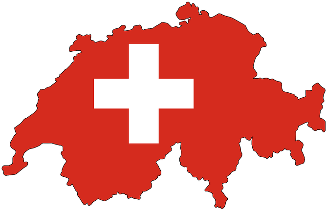 Switzerland Map Outlinewith Flag PNG Image