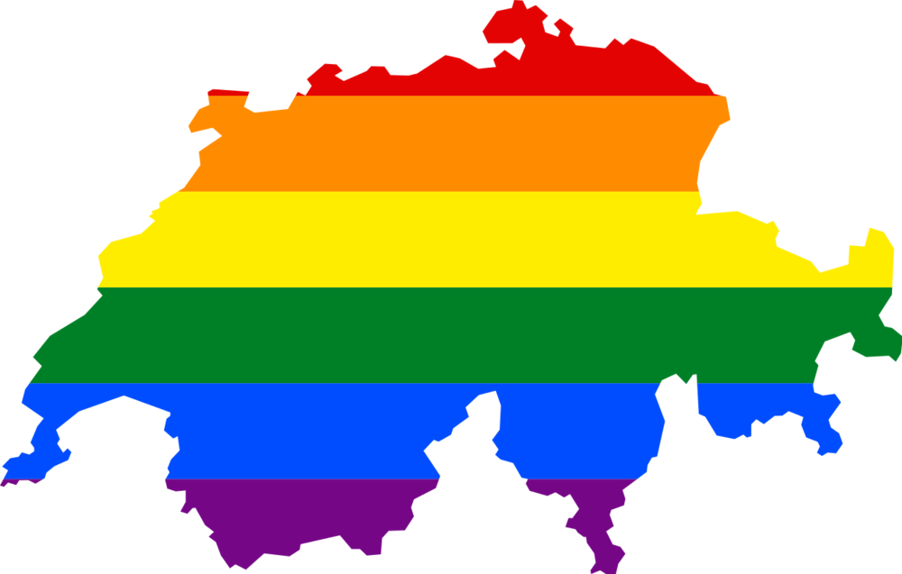 Switzerland Map Rainbow Colors PNG Image