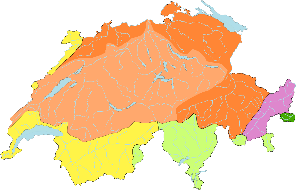 Switzerland Topographic Map Color Coded PNG Image