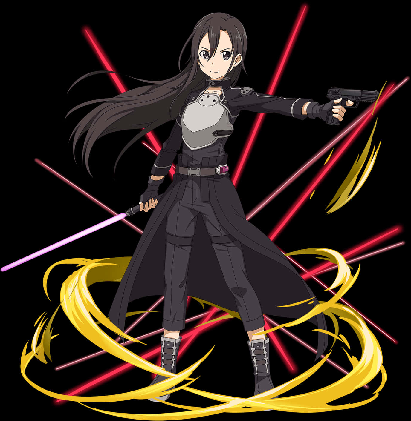 Sword Art Online Anime Character Action Pose PNG Image