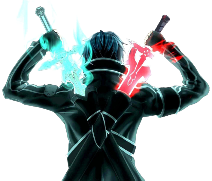 Sword Art Online Dual Wielding Silhouette PNG Image