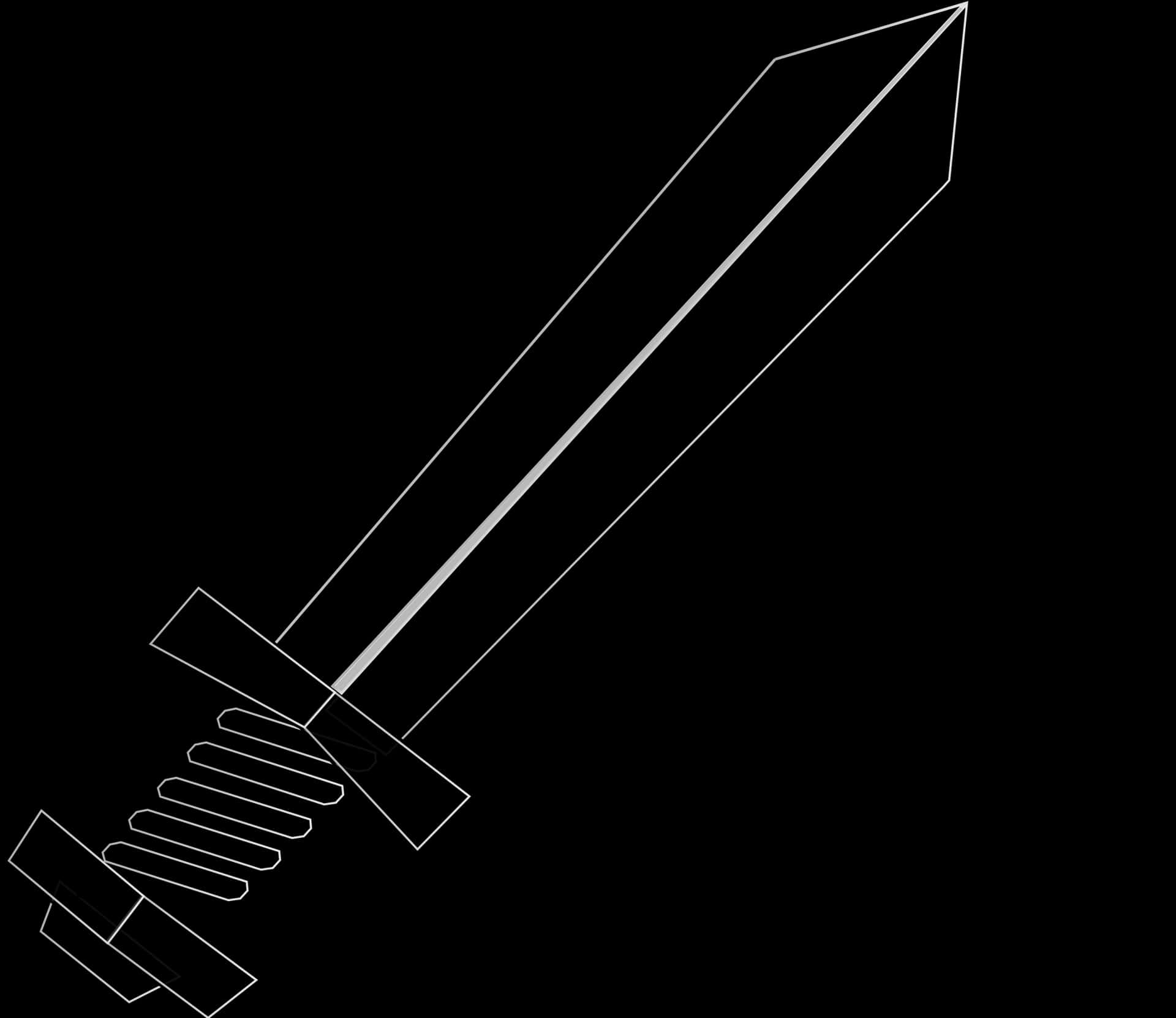 Sword Silhouette Outline PNG Image