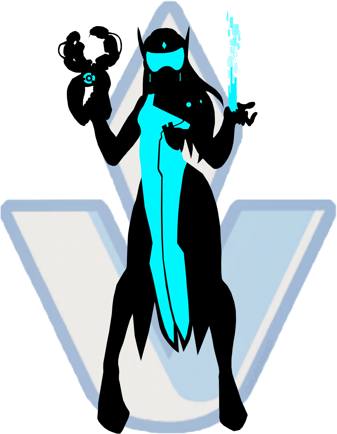 Symmetra Overwatch Character Silhouette PNG Image