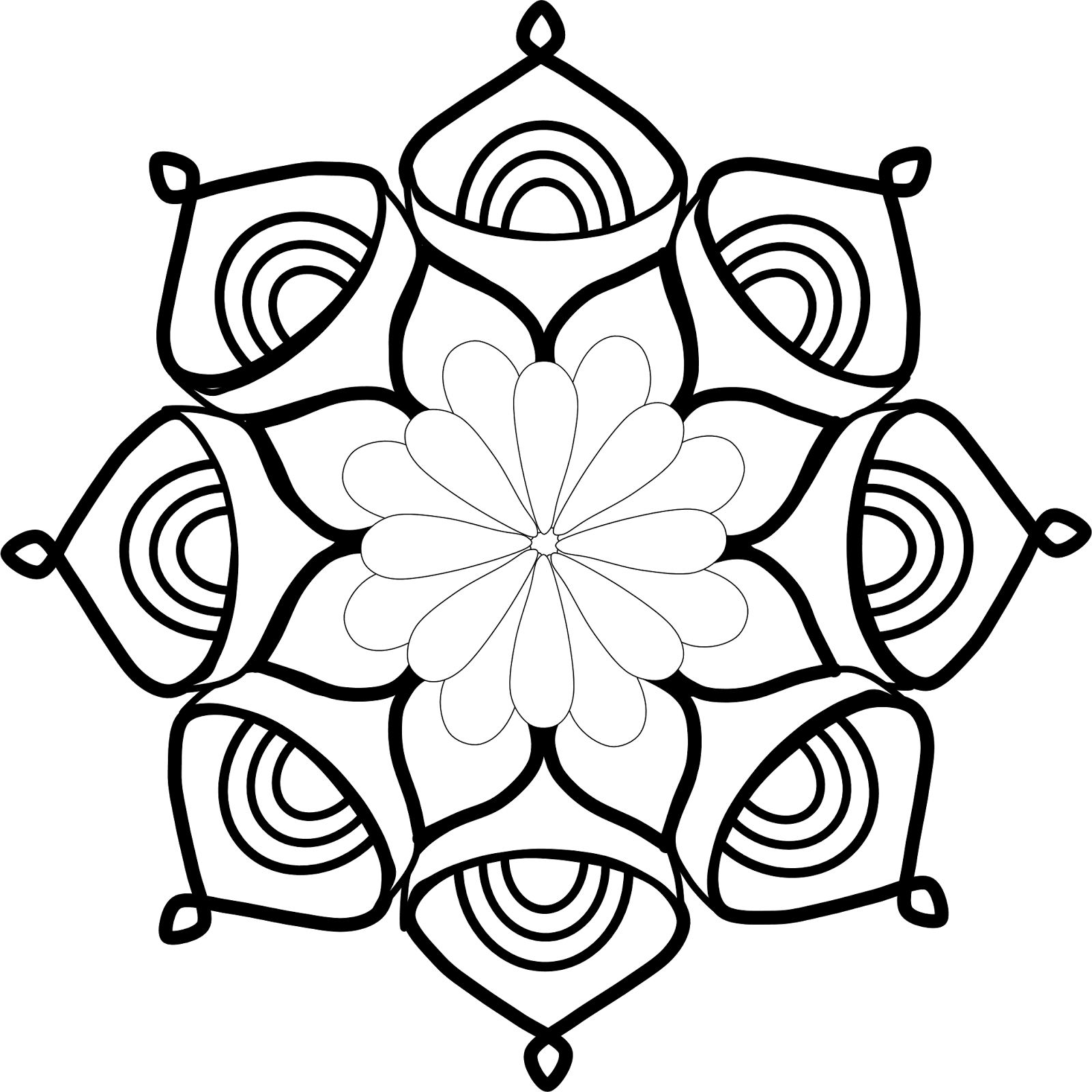 Symmetrical Floral Mandala Design PNG Image