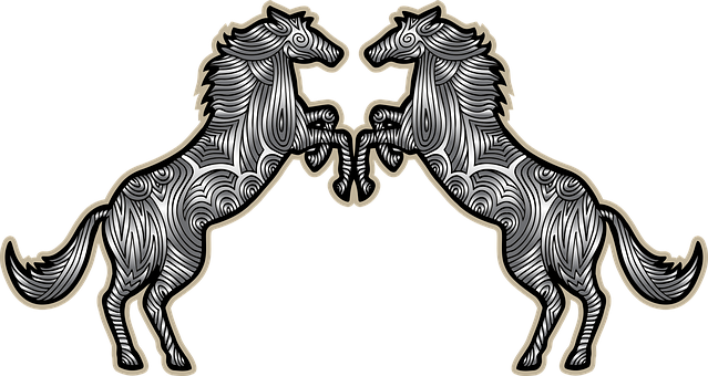 Symmetrical Horse Artwork PNG Image