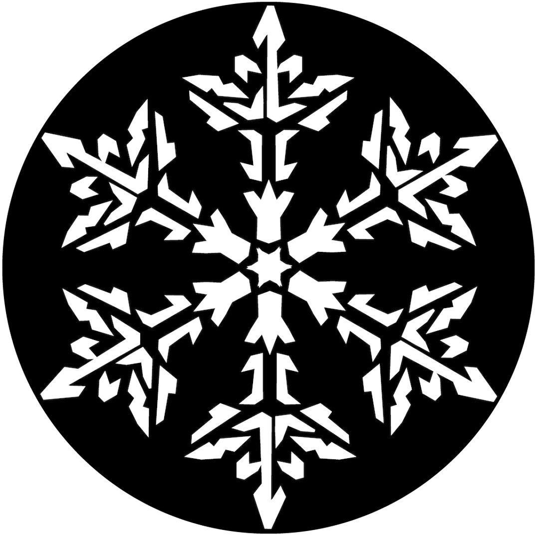 Symmetrical Snowflake Graphic PNG Image