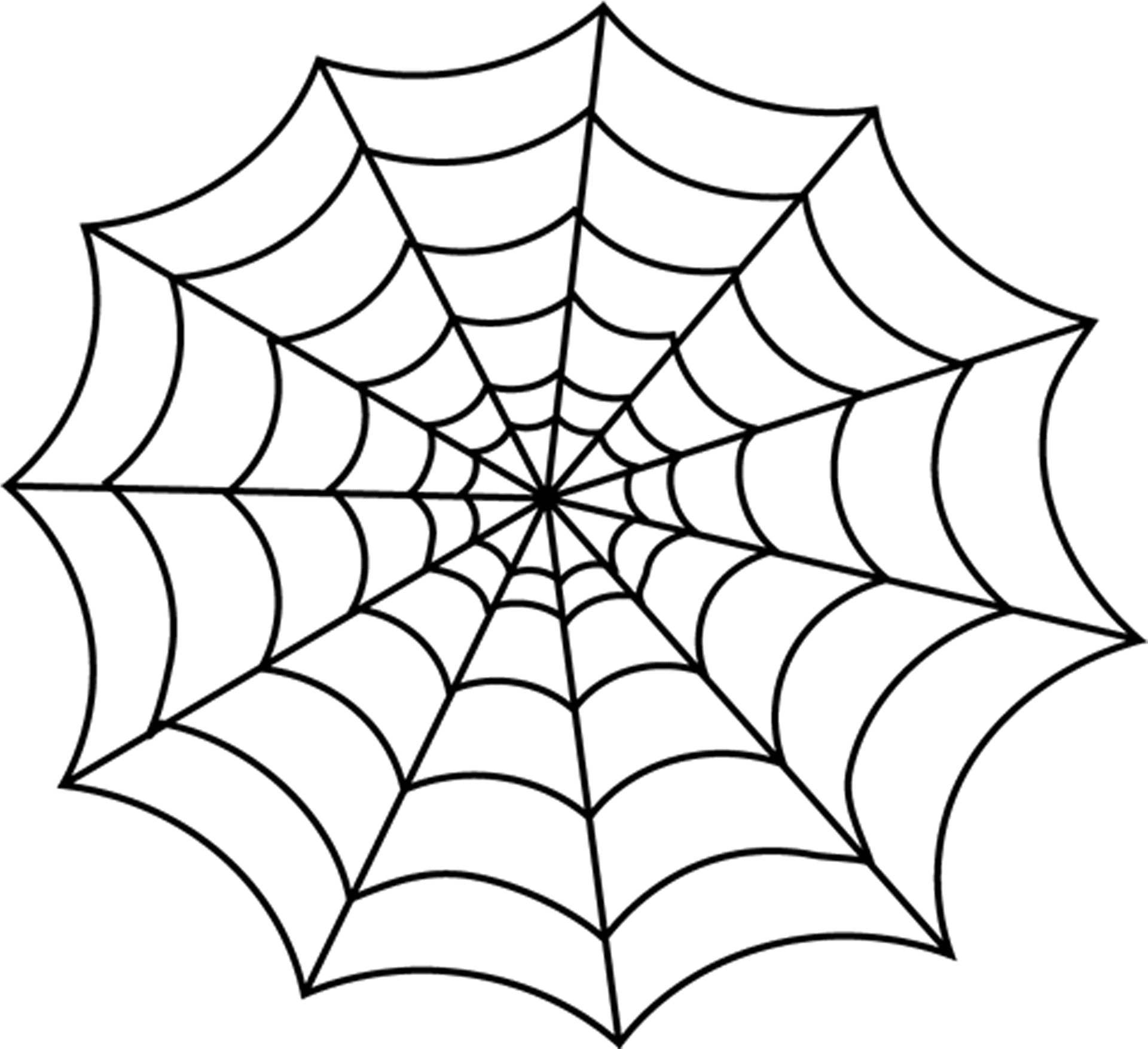 Symmetrical Spider Web Drawing PNG Image