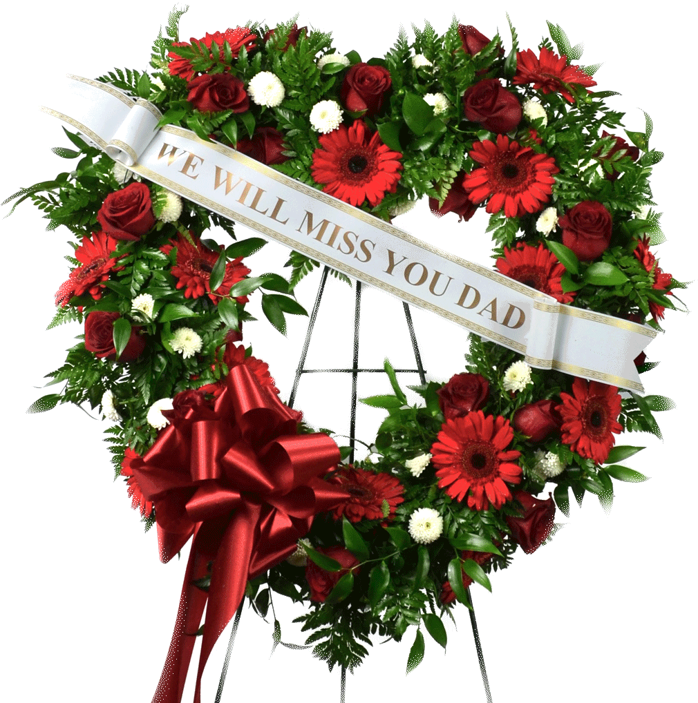 Sympathy Floral Wreath Tribute Dad PNG Image