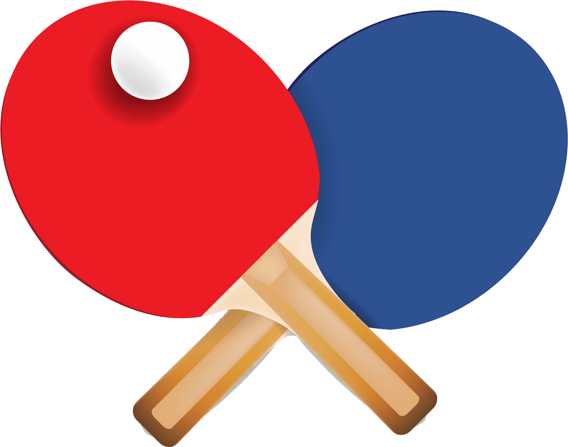 Table Tennis Racketsand Ball PNG Image