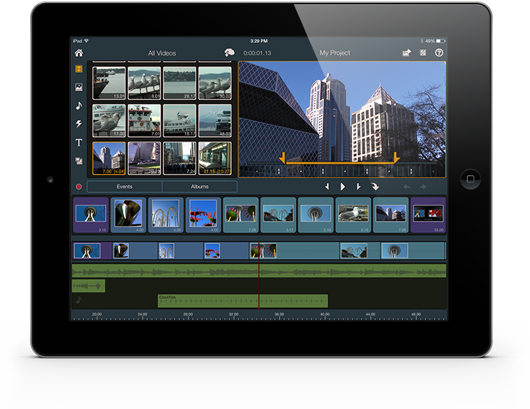 Tablet Video Editing App Interface PNG Image