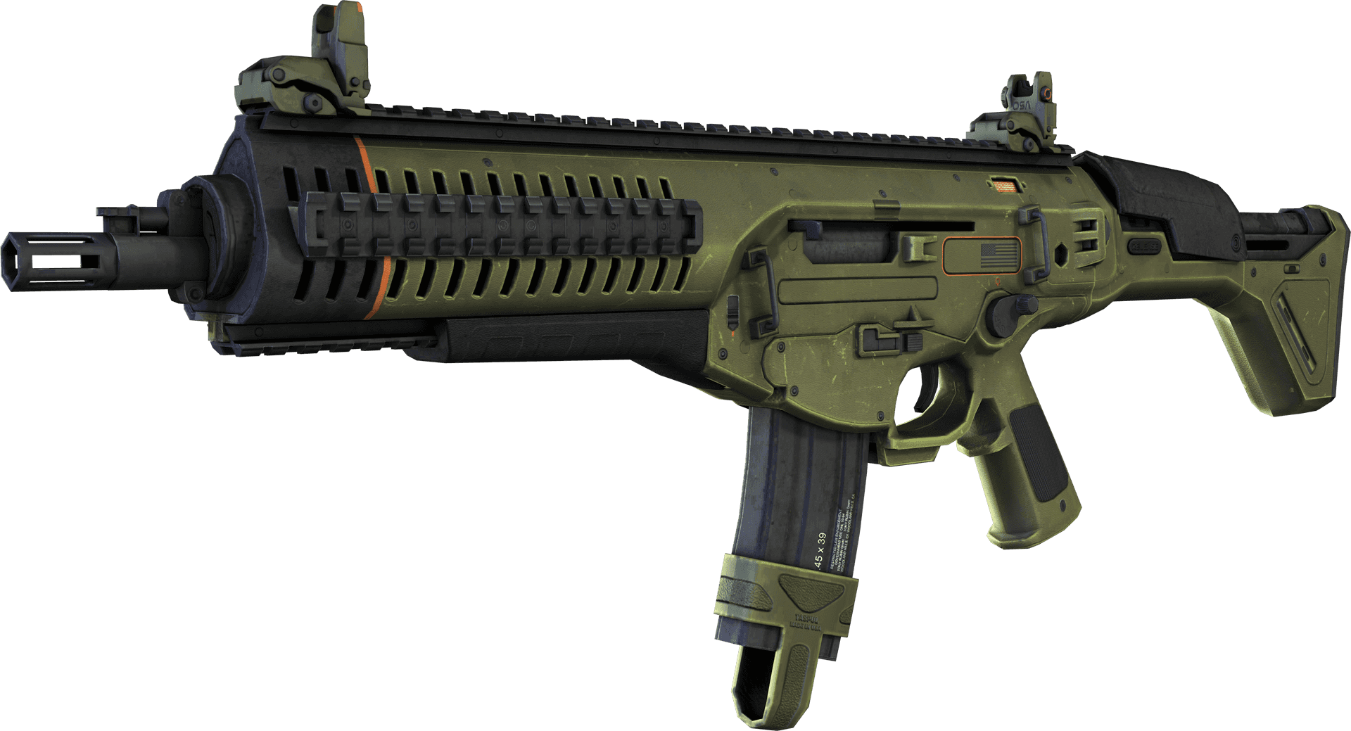 Tactical Assault Rifle Isolated PNG Image