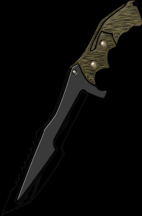 Tactical Folding Knife Black Blade PNG Image