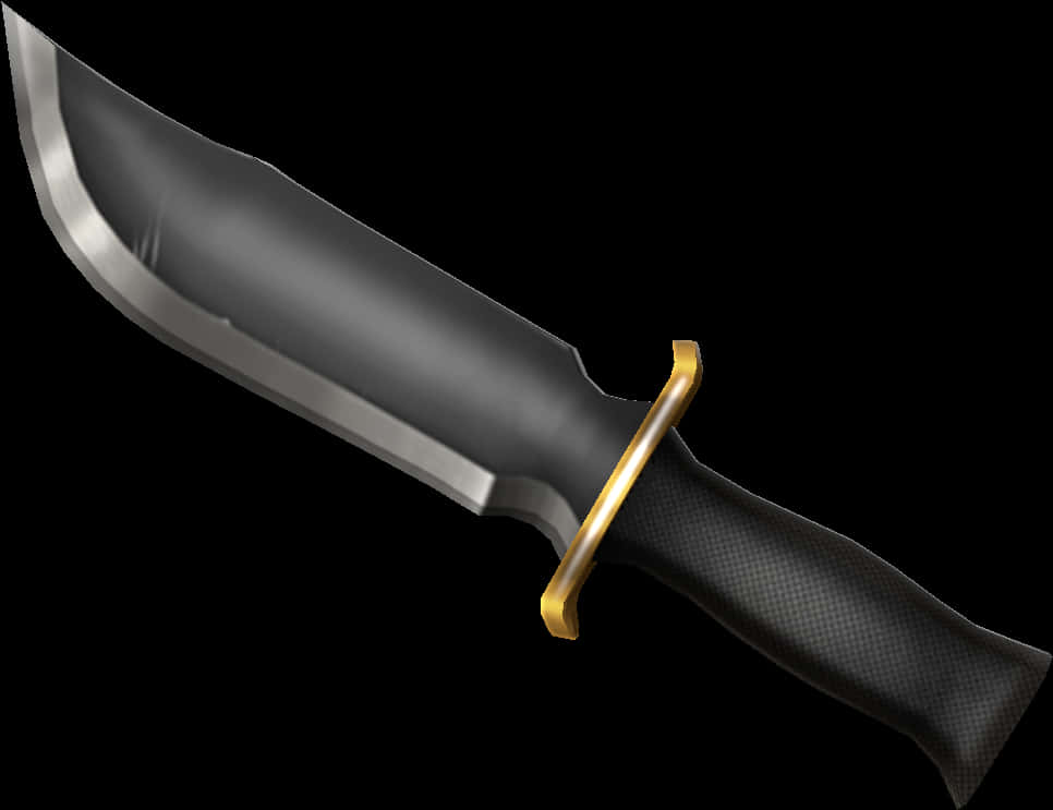 Tactical Knife Black Handle PNG Image