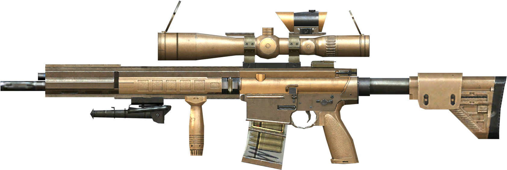 Tactical Sniper Rifle Isolated PNG Image