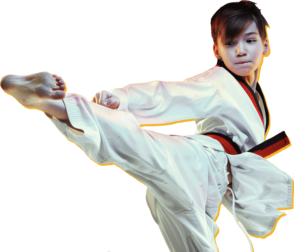 Taekwondo Kick Action Pose PNG Image